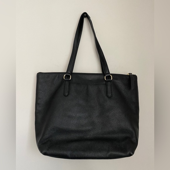 Kate Spade Larchmont Avenue Logo Penny Black Leather Tote Bag $399 - Picture 4 of 12